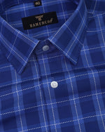 Load image into Gallery viewer, Blue With White Thread Premium Cotton Check Formal  Shirt

