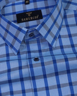 Load image into Gallery viewer, Blue Premium Dobby Sudoku Check Shirt
