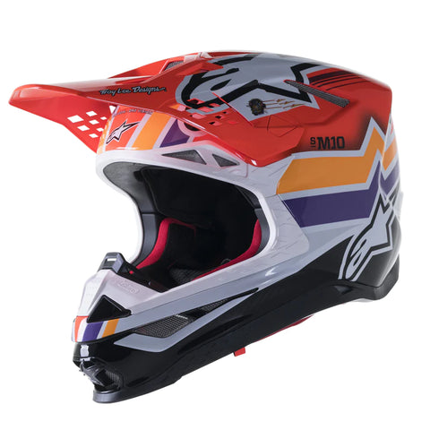 an image of the ALPINESTARS 2023 SUPERTECH M10 TLD EDITION 23 HELMET in FIRESTARTER RED