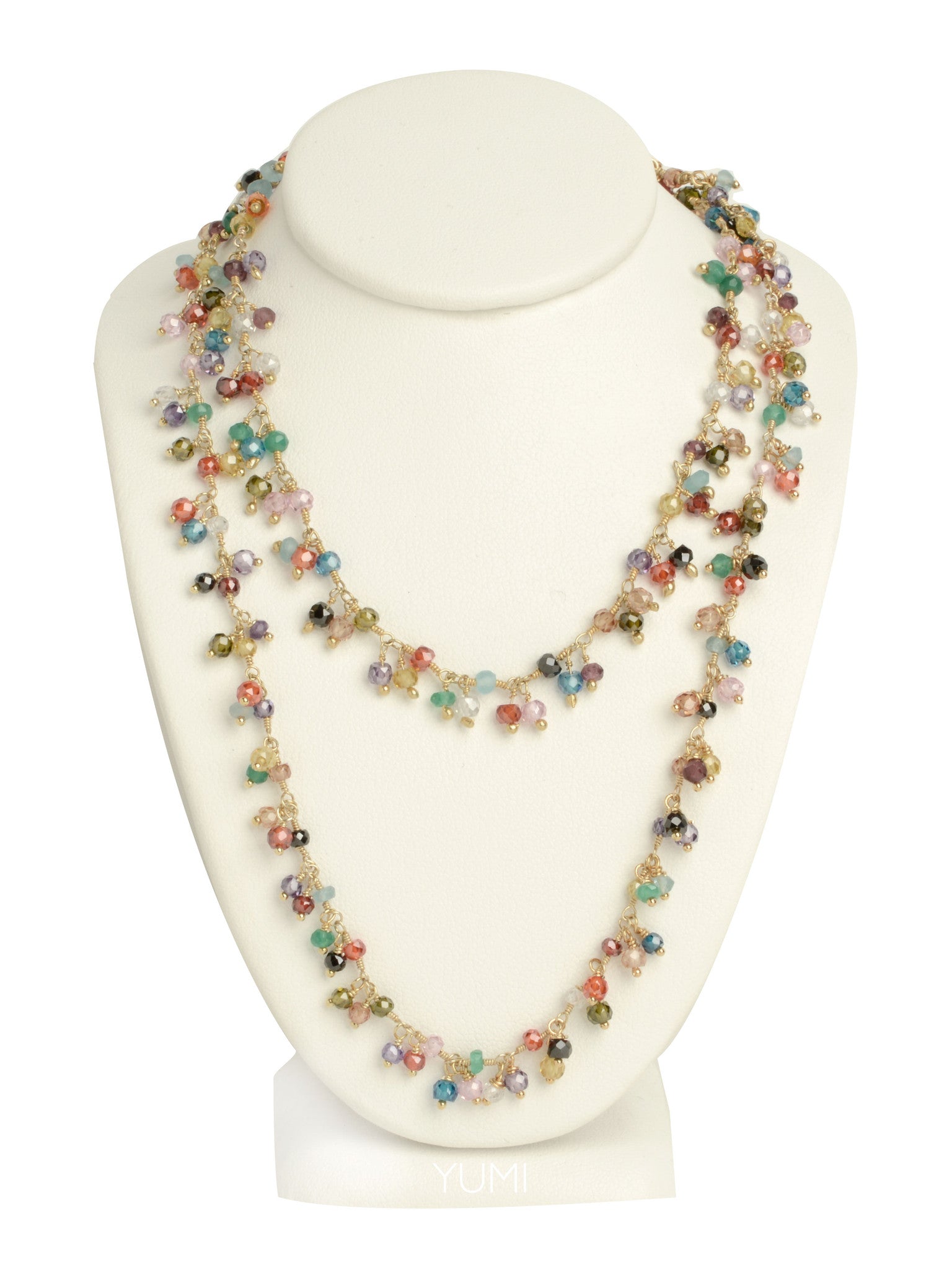 LONG Semi-Precious Gemstone Charm Necklace – YUMI JEWELRY + PLANTS