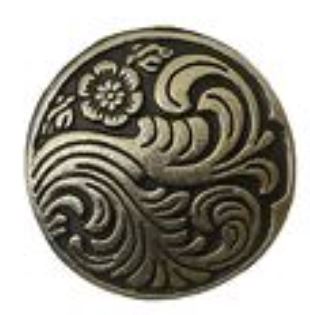 Metal Button, Bronze Finish, Flower with Back Shank #4