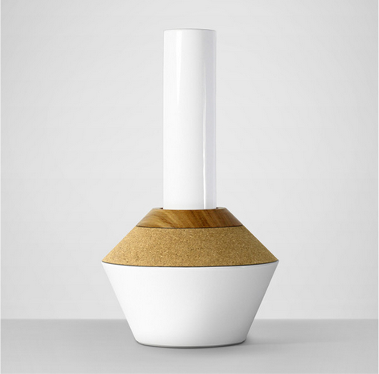 White porcelain and cork vase