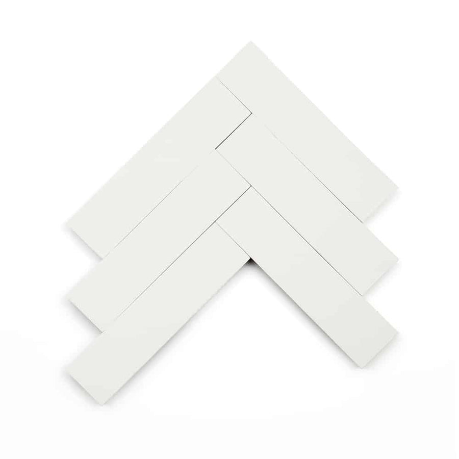 Color One Chalk White 2x8 Matte Cement Tile