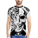 Tiger and skull and texture and explosion New Men's All Over Print T-shirt