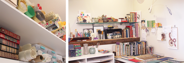 Kristen's studio and materials