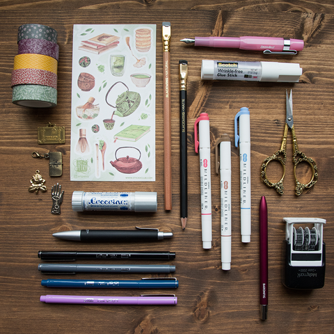 Creative supplies- pens, washi tape, scissors, stickers