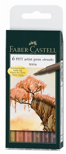 Faber-Castell PITT Artist Brush Pens- Basic Wallet set of 6 — Two Hands  Paperie