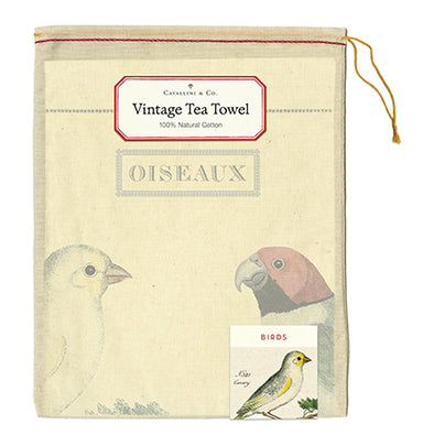 Cotton Tea Towels with Hearts – Bird and Pear