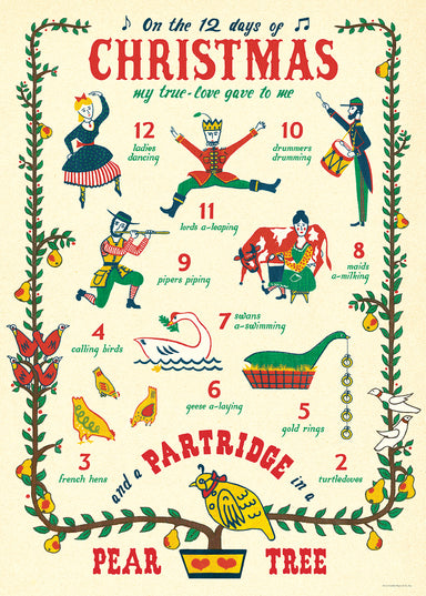 12 DAYS OF CHRISTMAS IN THE SOUTH TEA TOWEL