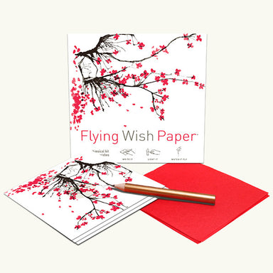 Green Holiday Flying Wish Paper (Mini with 15 Wishes + Accessories)