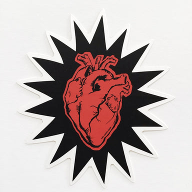 Milagro Flaming Heart Vinyl Sticker — Two Hands Paperie