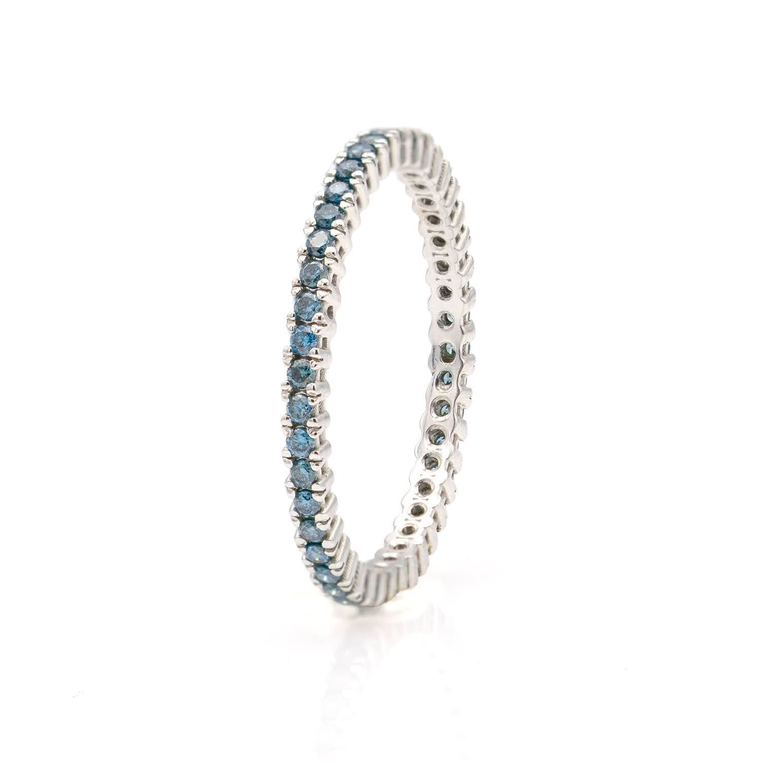 Inel Eternity Sky Blue - Aur alb 14K