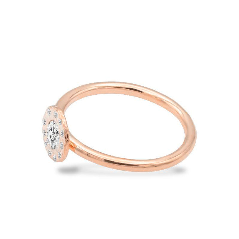 Inel de logodna din Aur Rose cu 12 diamante de 0.30 ct