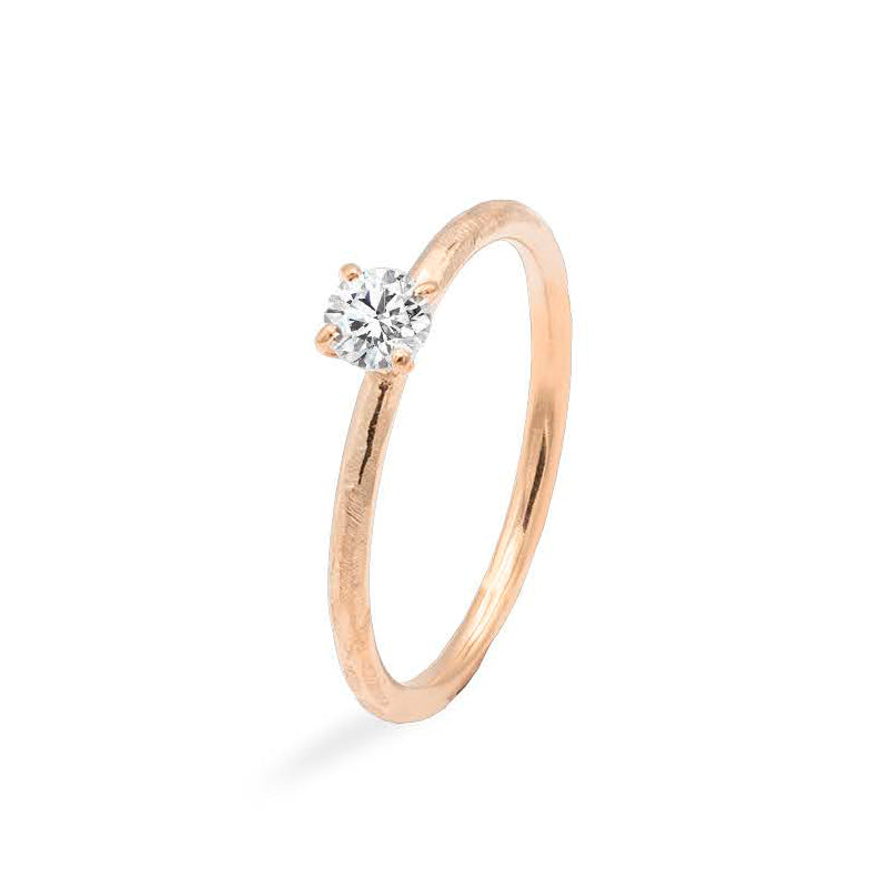 Inel de logodna din Aur Rose cu diamant de 0.25 ct - Model 03