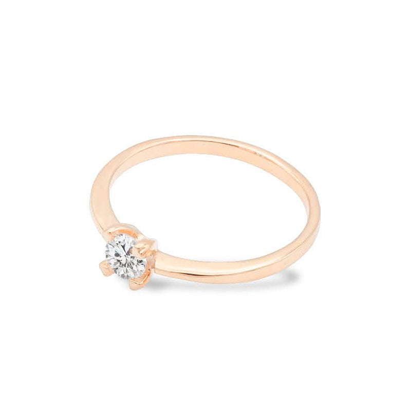 Inel de logodna din Aur Rose cu diamant de 0.25 ct