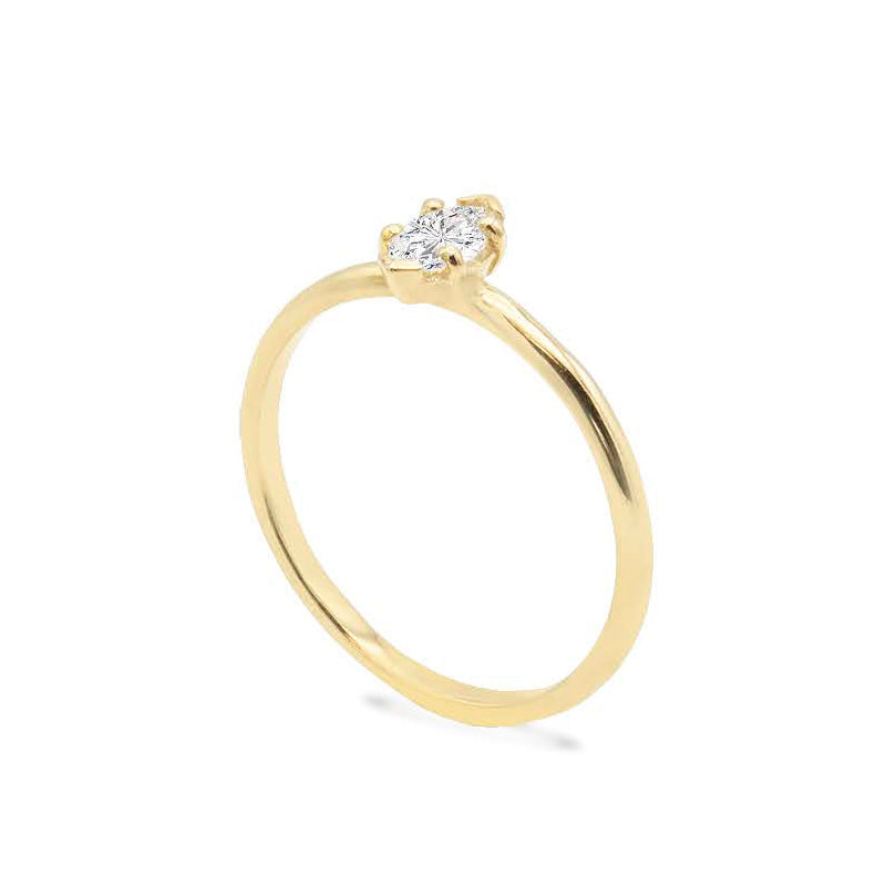 Inel de logodna din Aur cu diamant Marquise de 0.25 ct