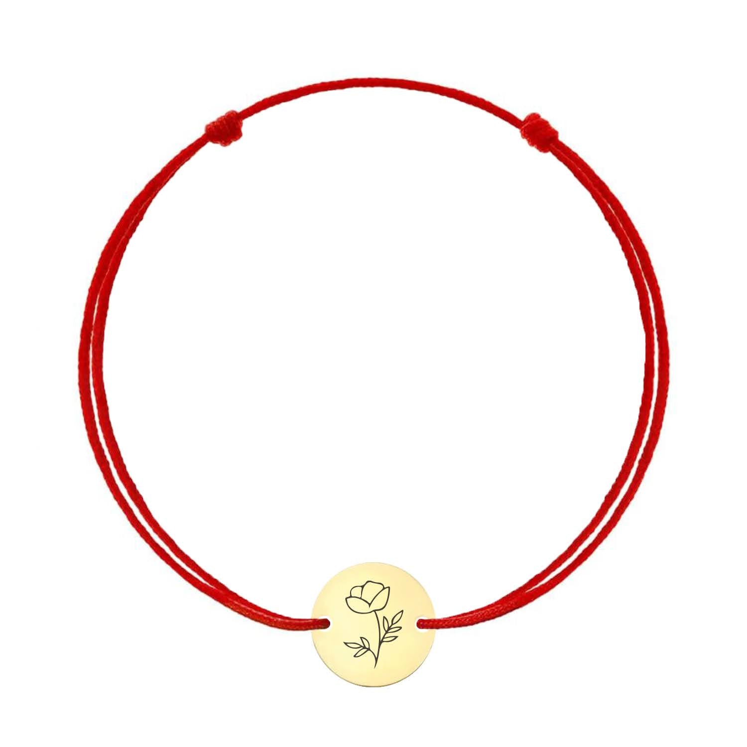 Bratara Martisor - Poppy flower - Aur Roz 14K