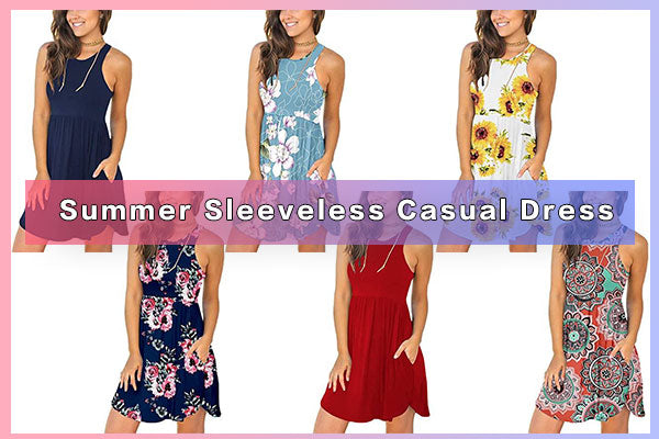 Upopby Summer Sleeveless Casual Dress