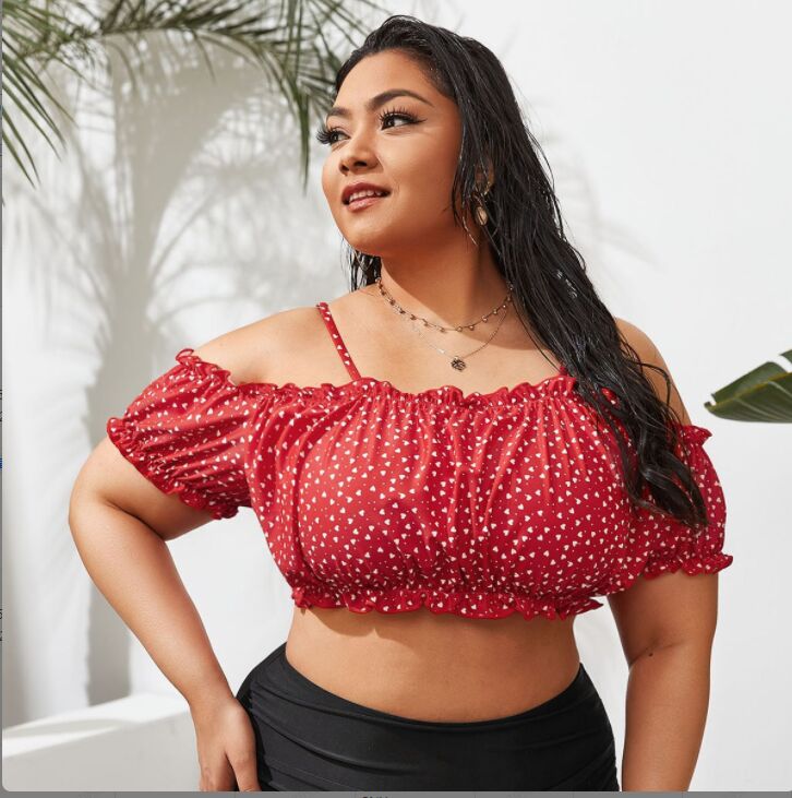 Short sleeve plus size swimsuit