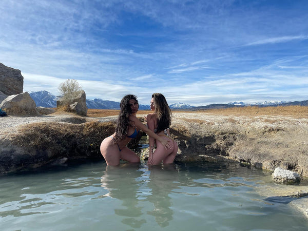 girls Soaking in hot springs