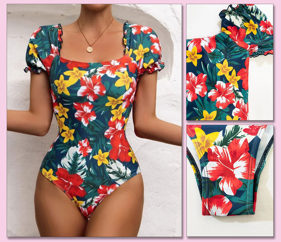 Floral Printed One-Piece Swimsuit for women