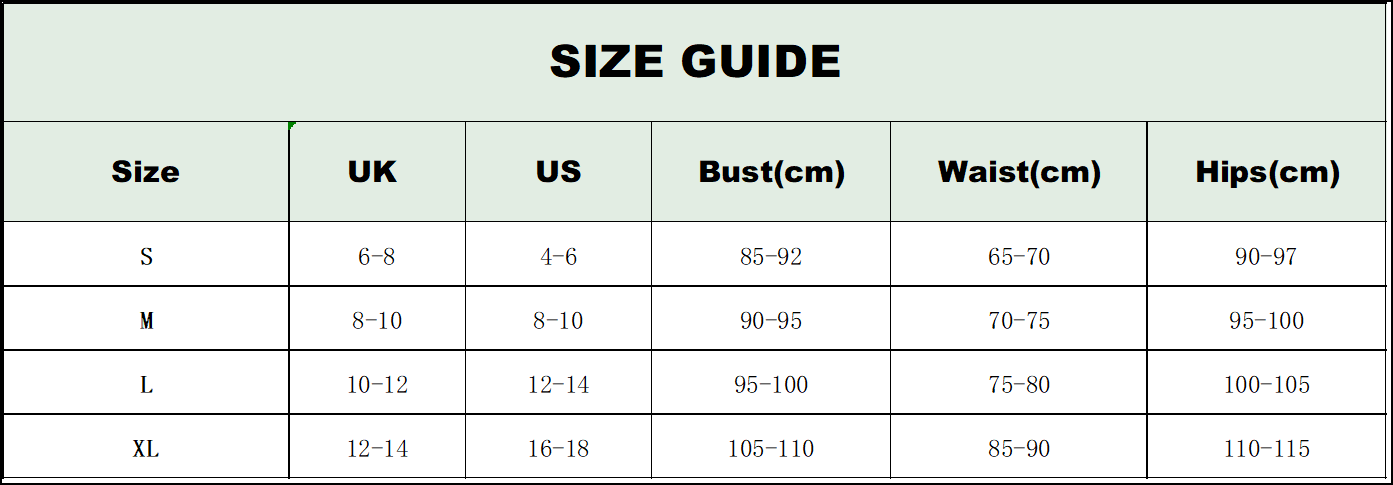 product size guide