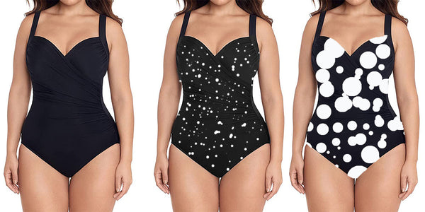three pattern swimsuit for women