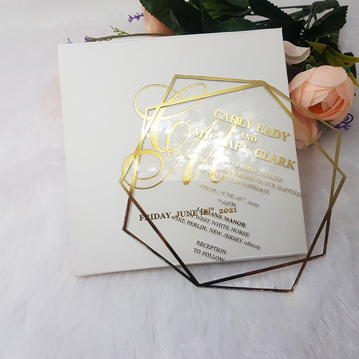 Royal Foil Stamped Acrylic Wedding Invitation