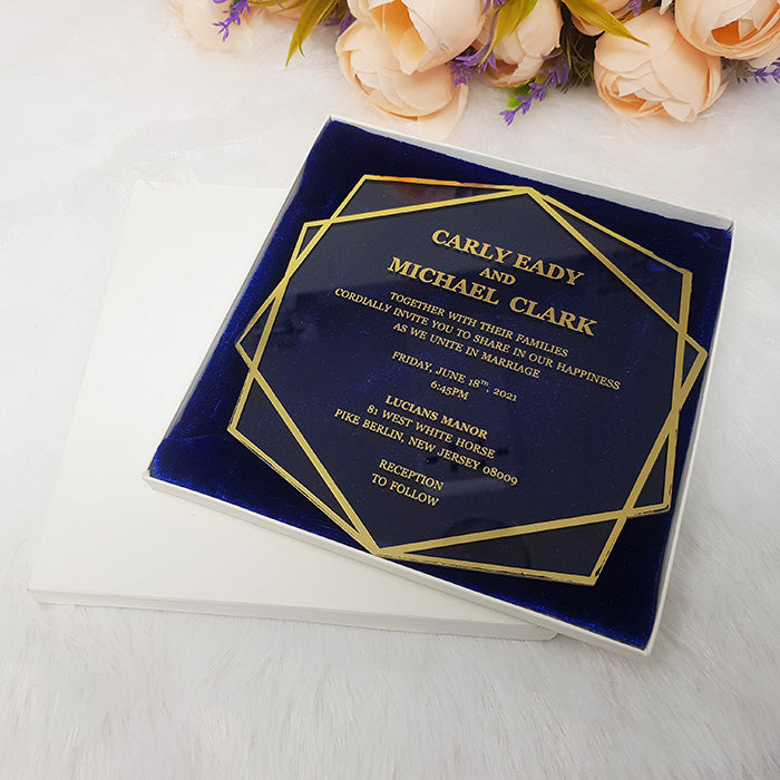 Royal Foil Stamped Acrylic Wedding Invitation