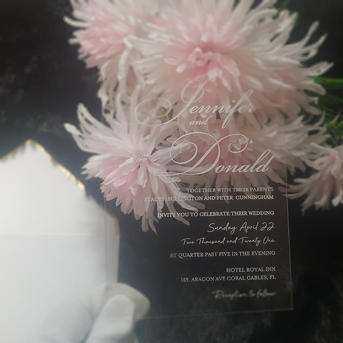 Clear Wedding Invitations, White Ink, White Wedding Invites