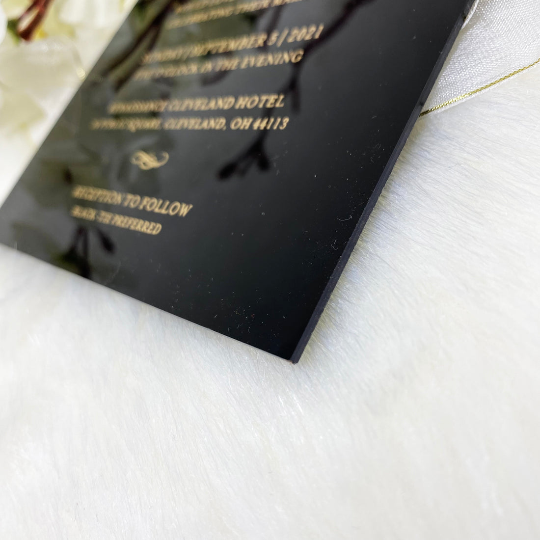 Black Wedding Invitation with Ivory Envelopes YWI-7005