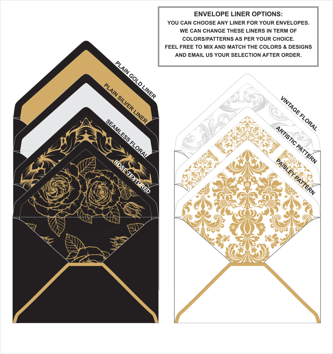 Vintage Black Acrylic Invite with Gold Print AI-115