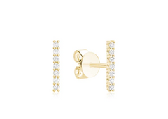 Diamond Bar Stud Earrings