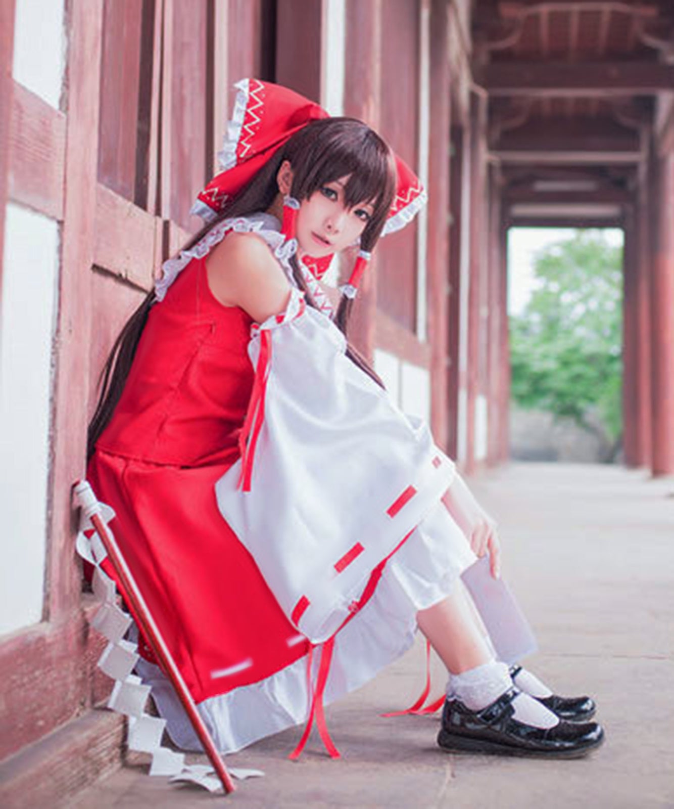 森森仙　東方Project　博麗霊夢　コスプレ　衣装　青色ver：1581アレンジ衣装