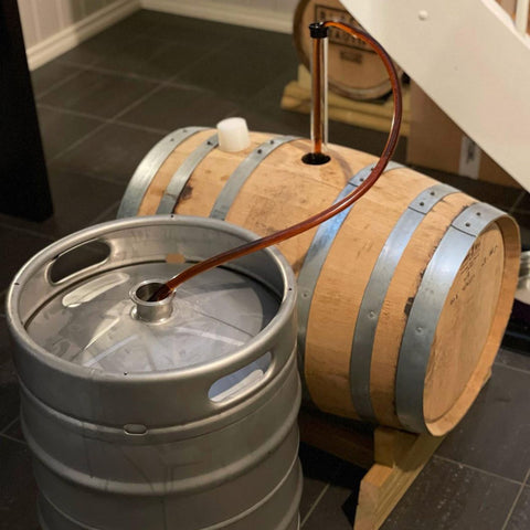 Transferring homebrewed beer from keg to a small format aging barrel
