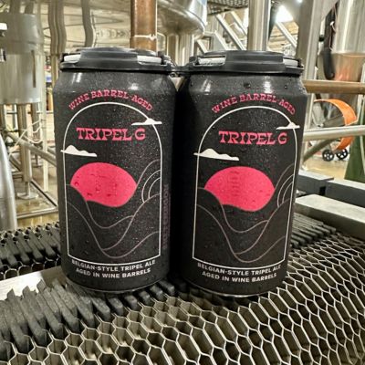 4-pack of cans of Wine Barrel-Aged Tripel G from Sketchbook Brewing