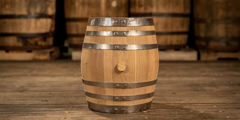 A new, never used 5 gallon white oak barrel for aging whiskey, bourbon, beer, wine, cider or mead