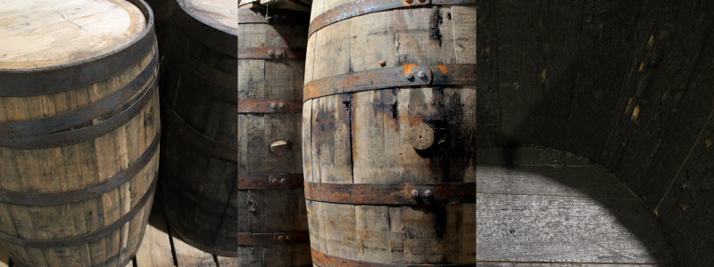 Different types of whiskey barrels and a look inside a barrel