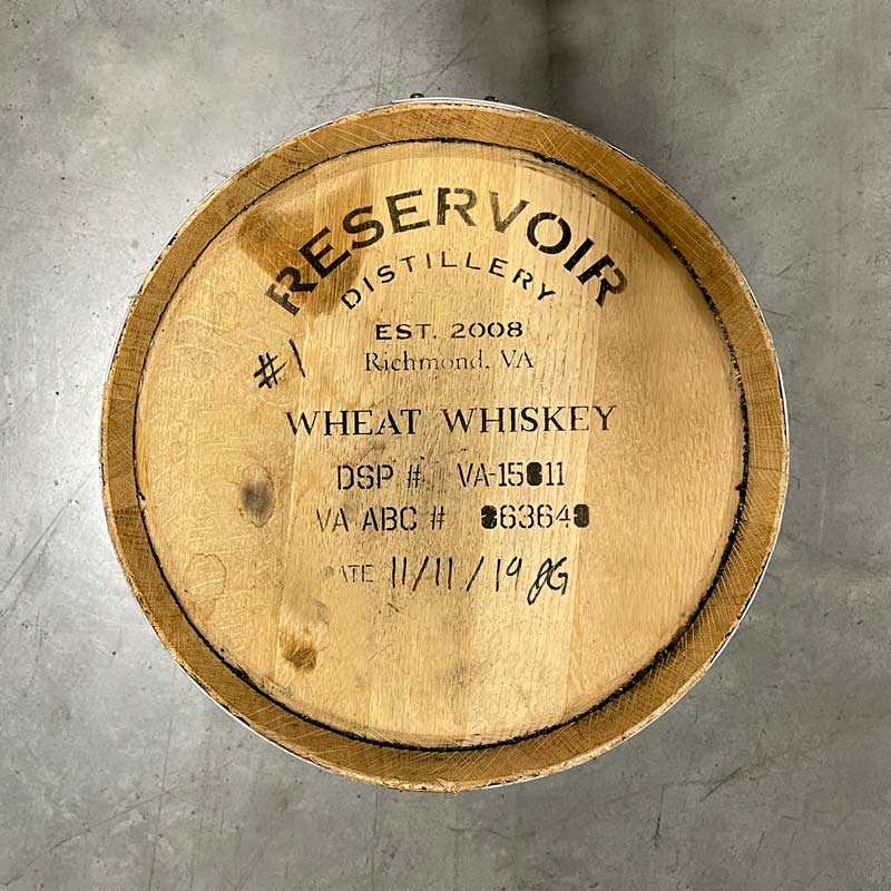 10 Gallon Reservoir Distillery Wheat Whiskey Barrel - Fresh Dumped, Once Used