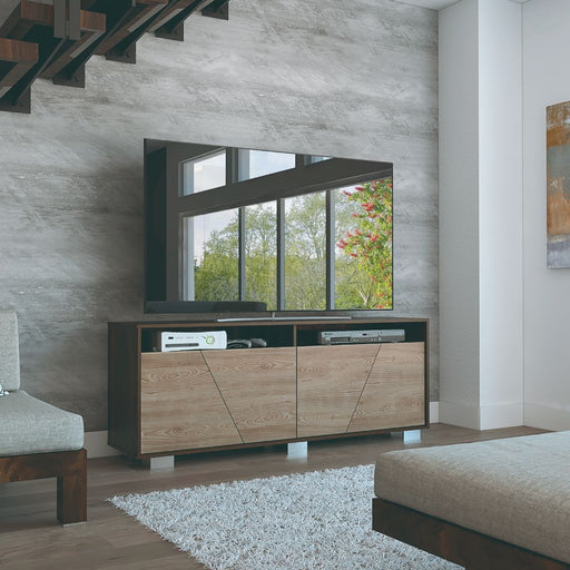 Mueble organizador elegance donatello, rattan gris, con dos puertas ba -  Madecentro