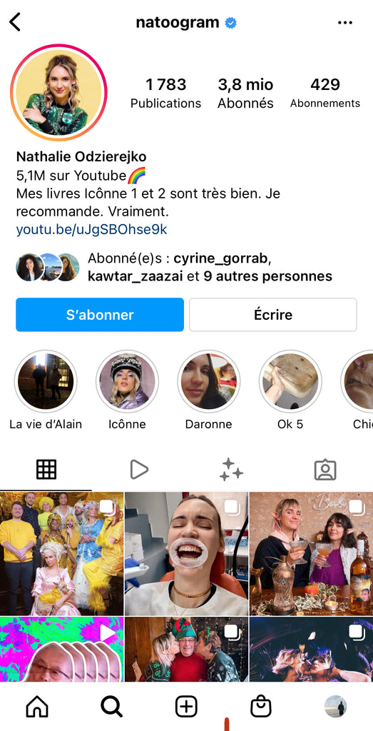 Nathalie _ qui a le plus d'abonnés sur Instagram