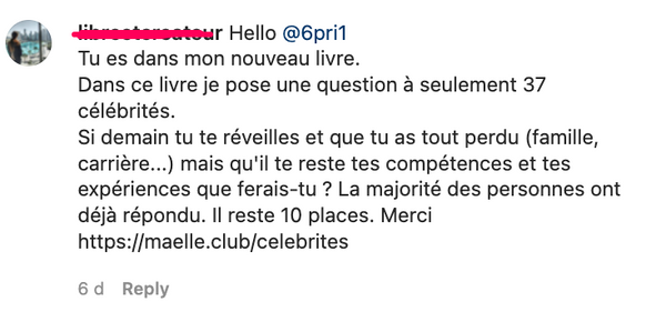 idée commentaire instagram _ offrir