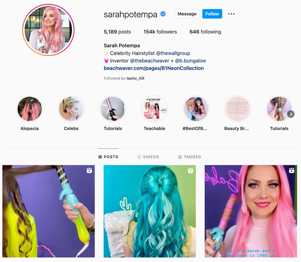 instagram para peluquería _ sarahpotempa