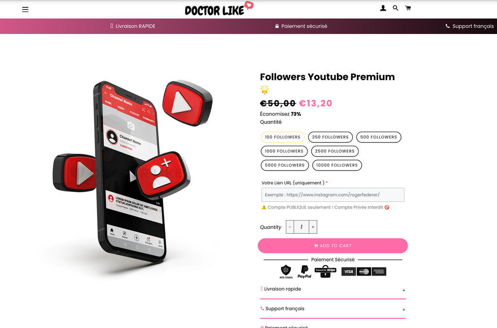 la légalité de l’achat de followers YouTube