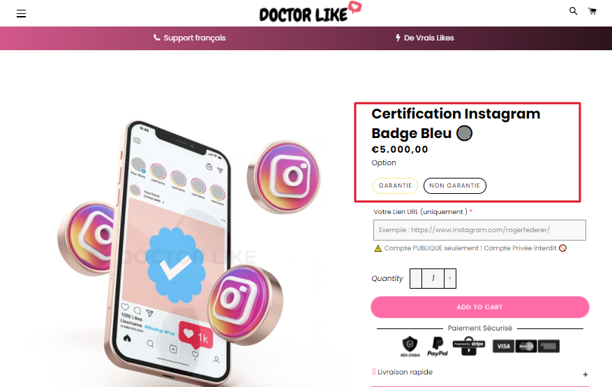 logotipo certificado Instagram Docor Like