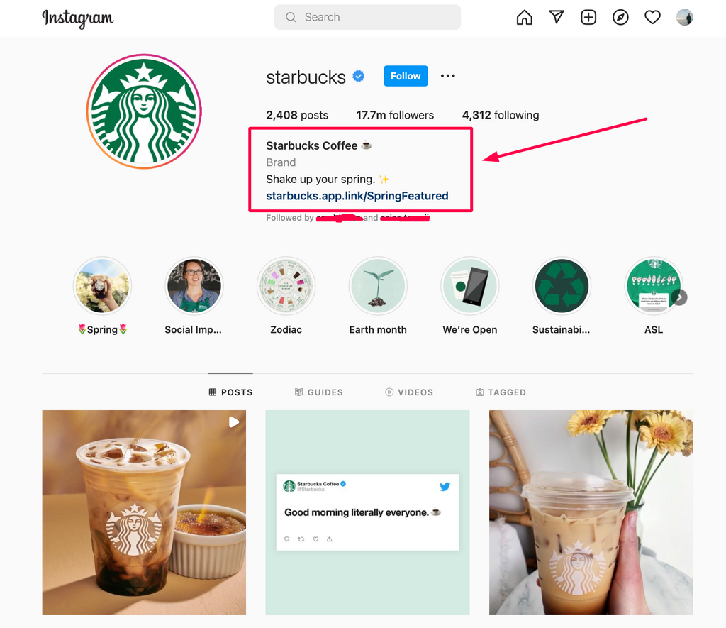 optimización de redes sociales _ Starbucks