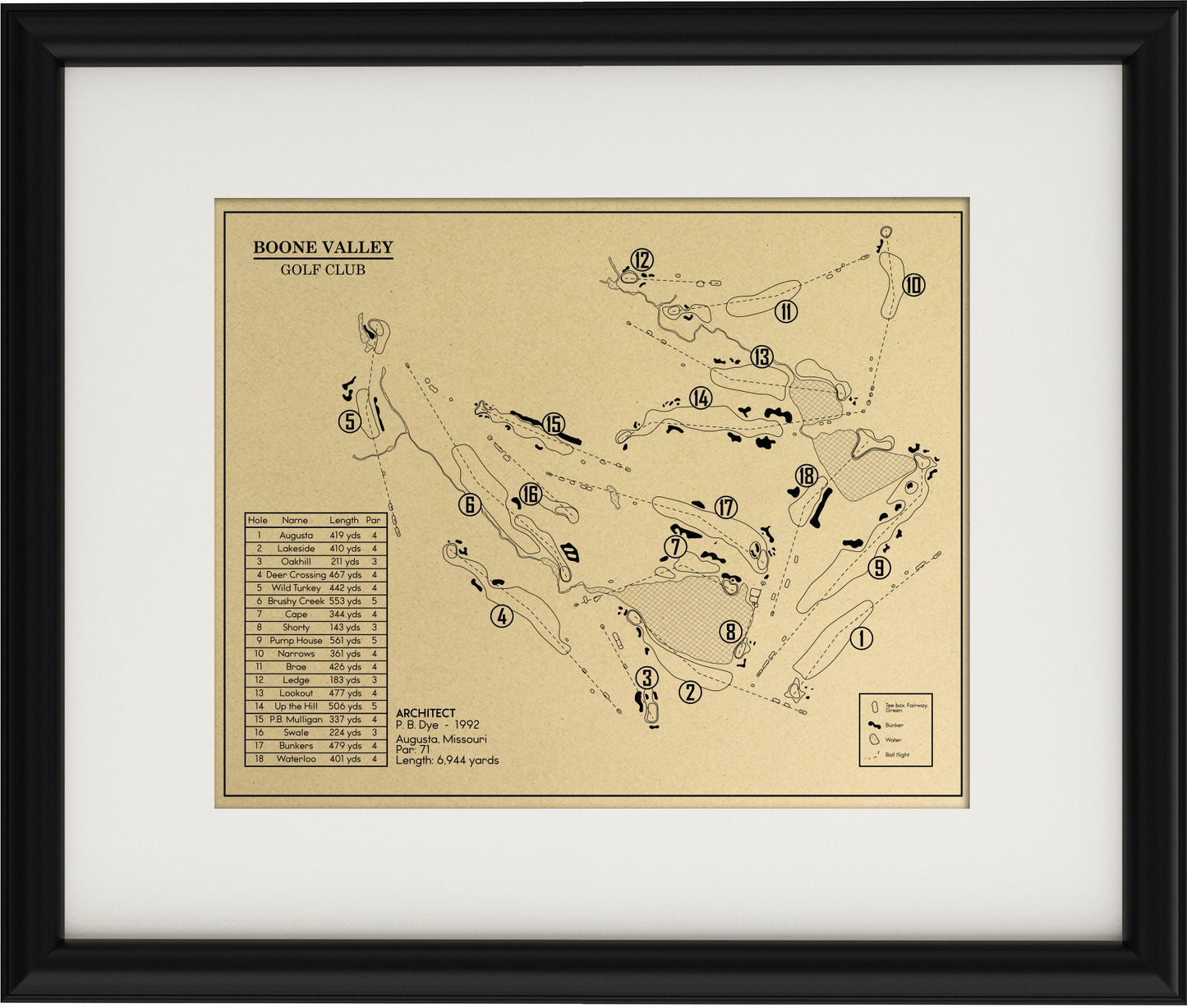 Boone Valley Golf Club Outline (Print)