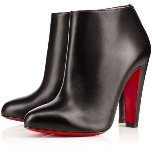 Christian Louboutin Snakilta Spiked Leather Ankle Boots in Black