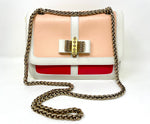 Sweet Charity Pink Yellow White Medium Leather Shoulder Bag