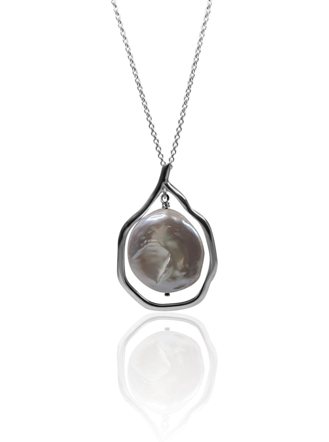 BAROQUE COIN PEARL FREE-FORM NECKLACE